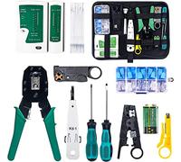 MIAOKE 21-in-1 Network Tool Set, Network Repair Tools with Wire Stripper, Professional Network Cable Tester Kit for Home, Factory & Computer Maintenance INCLUDES LAN Cable Tester