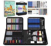 MIAOKE 83-Piece Creative Set with Colored, Drawing, Watercolor and Graphite Pencils in a Pencil case - Ideal for Adults for Drawing and Painting