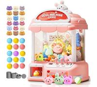 MIAOKE Claw Machine for Kids, 30 Toys & 24 Game Coins & 20 Surprise Eggs | Musical Electronic Arcade Game Console Kids Claw Machine with Adjustable Sound, Christmas and Birthday Gift
