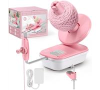 MIAOKE Electric Yarn Winder,High Speed Yarn Ball Winder Three Gears Adjustable 4-10oz Large Automatic Winder for Crocheting Convenient and Easy Use-Pink