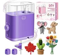 MIAOKE iCord Knitting Machine, Electric i-Cord Making Crochet Machine, Features Adjustable Tension, Automatic Rope Braider for DIY Bracelet, Bees, Maple Leaves, Deer Craft Projects Weaving