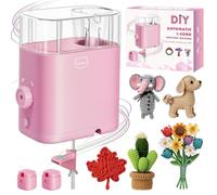 MIAOKE iCord Knitting Machine, Electric i-Cord Making Crochet Machine, Features Adjustable Tension, Automatic Rope Braider for DIY Bracelet, Bees, Maple Leaves, Deer Craft Projects Weaving