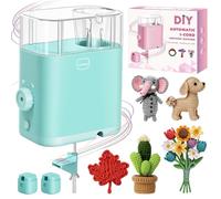 MIAOKE iCord Knitting Machine, Electric i-Cord Making Crochet Machine, Features Adjustable Tension, Automatic Rope Braider for DIY Bracelet, Bees, Maple Leaves, Deer Craft Projects Weaving