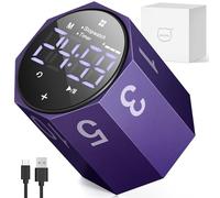 MIAOKE Pomodoro Timer-Aluminum Alloy Frosted Metal LED Large Screen Digital Automatically Rotated Display, Focus Efficient Management on Work and Study, Suitable for Kitchen, Office, Room-Purple