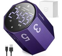 MIAOKE Pomodoro Timer-Aluminum Alloy Frosted Metal LED Large Screen Digital Automatically Rotated Display, Focus Efficient Management on Work and Study,Office, Living Room-Purple