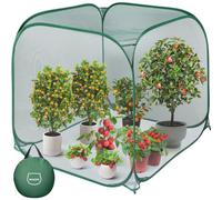 MIAOKE Pop Up Mesh Plant Cover, 35.4x35.4x38.2 Inch No Build Garden Netting Protection Against Insects, Raised Bed Cover for Barrier Against Insects for Vegetable Plant Fruit Animals