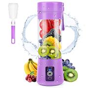 MIAOKE Portable Blender, Personal Mini Juice Blender with Six Blades in 3D USB Rechargeable Juice Mixer for Home (Light purple)