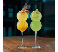 MIAOLLUN 2 Pack Gourd Cocktail Glasses, 16 Oz Vintage Mixed Wine Drinking Tumbler Cup Creative Drinking Glasses Wedding Gift for Juice, Martini, Tequila, Margarita