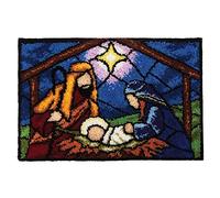 MIAOLLUN Latch Hook Kits Rug, 3D Pattern Printed Canvas Crochet Needlework Crafts Floor DIY Latch Kits for Adults/Kids 20.4" X 15" (52X38cm)