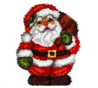 MIAOLLUN Latch Hook Rug Kits, 3D Printed Canvas Christmas Santa Decor Crochet Tapis Needle for Carpet for Crafts 20.4" X 15.0",Santa Claus