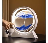 MIAOLLUN Moving Sand Art Desk Lamp, 360° Rotating 3D Hourglass Deep Sea Sandscape Flowing Sand Lights, for Kids Adults Home Office Work Desktop Decoration Toy Creative Gift ,Blue