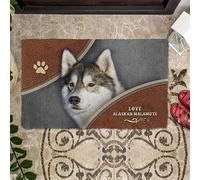 MIAOMANSENSTORE Door mat indoor Alaskan Malamute Doormat, Alaskan Dog Lovers House Decorative Welcome Doormat Home Decor