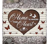 MIAOMANSENSTORE Door mat indoor Home Is Where The Heart Is Butterfly Doormat, Family Home Decorative Welcome Doormat Home Decor, TTha-2954