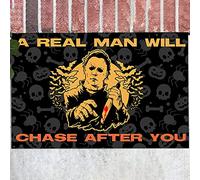 MIAOMANSENSTORE Door mat indoor Michael Myers A Real Man Will Chase After You Funny Halloween 1978 Welcome Doormat, Halloween Home Decorative Welcome Doormat Home Decor, TTha-0256