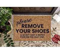 MIAOMANSENSTORE Door mat indoor Please Remove Your Shoes And Don’t Take a Better Pair On The Way Out Doormat, Family Home Doormat Home Decor
