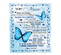 MIAOMANSENSTORE Personalized To My Cousin Blanket From Family Never Forget How Much I Love You Butterfly Cousin Birthday Graduation Christmas Customized Fleece Blanket