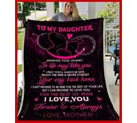 MIAOMANSENSTORE Personalized To My Daughter Gifts From Mom Dad Blanket Don't Give Up Elephant Gifts For Daughter Birthday Graduation Christmas Customized Fleece Blanket