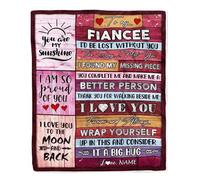 MIAOMANSENSTORE Personalized To My Fiancee Blankets From Fiance You Are My Love It A Big Hug Fiancee Birthday Valentine's Day Christmas Customized Fleece Blanket