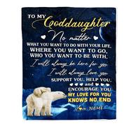 MIAOMANSENSTORE Personalized To My Goddaughter Blanket From Godmother Polar Bear I Will Always Love You Goddaughter Birthday Graduation Christmas Customized Fleece Blanket