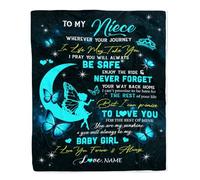 MIAOMANSENSTORE Personalized To My Godmother Blanket from Goddaughter Floral I'm Glad You're My Godmother Birthday Mothers Day Christmas Customized Bed Fleece Blanket