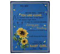 MIAOMANSENSTORE Personalized To My Granddaughter Blanket From Grandma Butterfly Kindness Happy Beautiful Granddaughter Birthday Graduation Christmas Customized Fleece Blanket