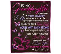 MIAOMANSENSTORE Personalized To My Granddaughter Blanket From Grandma Gigi Wood Laugh Love Live Big Hug Granddaughter Birthday Graduation Christmas Customized Fleece Blanket