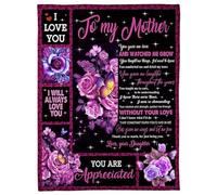 MIAOMANSENSTORE Personalized To My Mom Blanket From Daughter Wood Thank You My Angelic Mother Birthday Mothers Day Thanksgiving Christmas Customized Gift Fleece Blanket