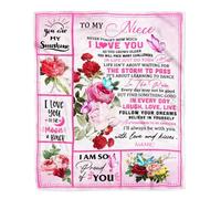 MIAOMANSENSTORE Personalized To My Niece Blanket From Aunt Auntie Uncle Never Forget I Love You Pink Butterfly Niece Birthday Christmas Customized Bed Fleece Blanket