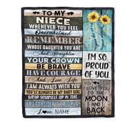 MIAOMANSENSTORE Personalized To My Niece Blanket from Aunt Auntie Uncle Wood Whenever You Feel Overwhelmed Remember Whose Niece Birthday Christmas Fleece Blanket
