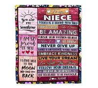 MIAOMANSENSTORE Personalized To My Niece Blanket From Aunt Uncle Never Give Up Live Your Dream Pink Wood Niece Birthday Graduation Christmas Customized Fleece Blanket