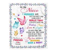 MIAOMANSENSTORE Personalized To My Niece Blanket From Uncle Aunt Butterfly I Huggest This Soft Blanket Niece Birthday Christmas Customized Bed Quilt Fleece Blanket