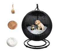 MIAOMI Cat Hammock, Dog Bed Pet Hammock Bed Hanging Cat Swing Bed, Window Hammock for Cats Kitten Puppy Sleeping, Playing, Climbing and Lounging(Black)