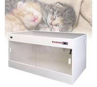 Miaomi Heating Pet Incubator Box, Kitten Incubator,with Led Lighting, Sealed Wire Box, Independent Button Control(Beige)