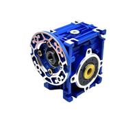 MIAOSHE NMRV030 Worm Gearbox Speed Reducer 63B14 Round Flange with 11mm Input Hole 14mm Output Bore for 3 Phase Motor Metal Gearbox(Ratio 20 to 1)