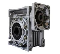 MIAOSHE NMRV050 Worm Gearbox Speed Reducer 60x60mm Flange with 14mm Input Shaft 25mm Output Bore for 60 Servo Motor Metal Gearbox(Ratio 7.5 to 1)