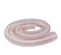MIAOSHE Transparent PU Tube Static Dissipative Polyurethane Hose Dust Suction Vacuum Fume Exhaust Hose Flexible Tube Clear Dia 25mm-200mm Air Pipe(1meter ID38mm)