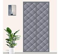 MIAOSHUANG Magnetic Thermal Insulated Door Curtain, Self-Sealing Hands Free Windproof Soundproof Door Screen, Temporary Doorway Insulation to Keep Warm in Winter and Cool in Summer,Grey,90x200cm