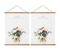 Miaowater 2 Pack Poster Frame,22x34 22x28 22x14 Magnetic Light Wood Wooden Frames Hanger for Photo Picture Art Canvas Print Artwork Wall Hanging Teak Wood 22''