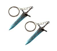 MIAOWR Elden Dark Moon Greatsword Keychain,2 PCS Set,10Cm/3.9In,Full Metal Material