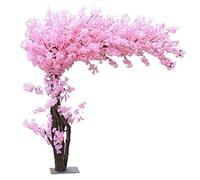 MIAOXIAO Artificial Tree Large Cherry Blossom and Dense Artificial Peach Tree With Solid Wood Trunk-suitable For Indoor Family Living Room Artificial plants,Pink,1.8m high* extends 1.6m