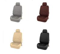 MIAOXIAO Car seat Covers Full Set with Universal 5-Seats Breathable Skin-Friendly PU Leather Seat Protection Mat for Most Cars Truck SUV Va,Beige,1 piece set