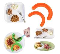 Miaoyak 2 Pack Silicone Food Separator Strip, With Suction Cup Seal, Cubby Plate Divider, To Keep Runny Food From Spread for Home Kitchen