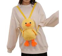 Miaoyak 33cm Little Yellow Duck Cartoon Plush Backpack, Kawaii Stuffed Animal Duck Bag, Cartoon Cute Soft Schoolbag Girls Children Gifts