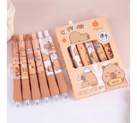Miaoyak 6Pcs Kawaii Cartoon Capybara Gel Pens Quick-Drying Writing Smooth Neutral Pens School Office Supplies Cute Students Stationery Gifts