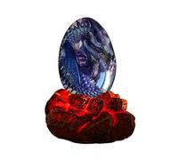 Miaoyak Lava Dragon Egg With Illuminated Base, Resin Dream Crystal Transparent Dragon Egg, Tabletop Crafts Exquisite Unique Gift