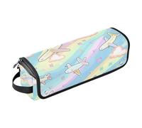 miaozhen 2-in-1 Curling Iron Travel Case and Heat Resistant Mat with Zipper Waterproof Curling Iron Travel Case for Hot Tools Curling Iron Flat Irons Hair Volumizer Styler,Planes Cartoon Travel