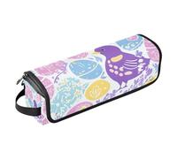 miaozhen 2-in-1 Curling Iron Travel Case with Heat Resistant Pad Carrying Case Flat Curling Iron Waterproof Organizer for Flat Irons, Straighteners, Curling Irons,Fresh Color Cute Easter Egg Travel