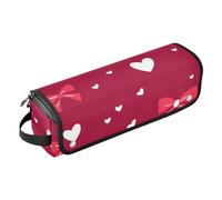 miaozhen 2-in-1 Curling Iron Travel Case with Heat Resistant Pad Large Hair Straigheners Travel Case for Hot Tools Curling Iron Flat Irons Hair Volumizer Styler, Bow Crimson Valentine's Day Travel,