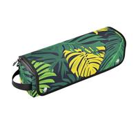 miaozhen 2 in 1 Hair Tools Organizer and Heat Resistant Mat Dustproof Travel Hair Straightener Bag for Straigheners, Curling Iron, Hair Dryer, Tropical Leaves Illustration Green Travel Accessory