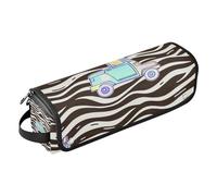 miaozhen 2 in 1 Hair Tools Organizer and Heat Resistant Mat Waterproof Portable Open Flat Travel Bag for Flat Iron Hot Tools and Haircare Accessories,Wave Pattern Cartoon Car Khaki Portable Travel